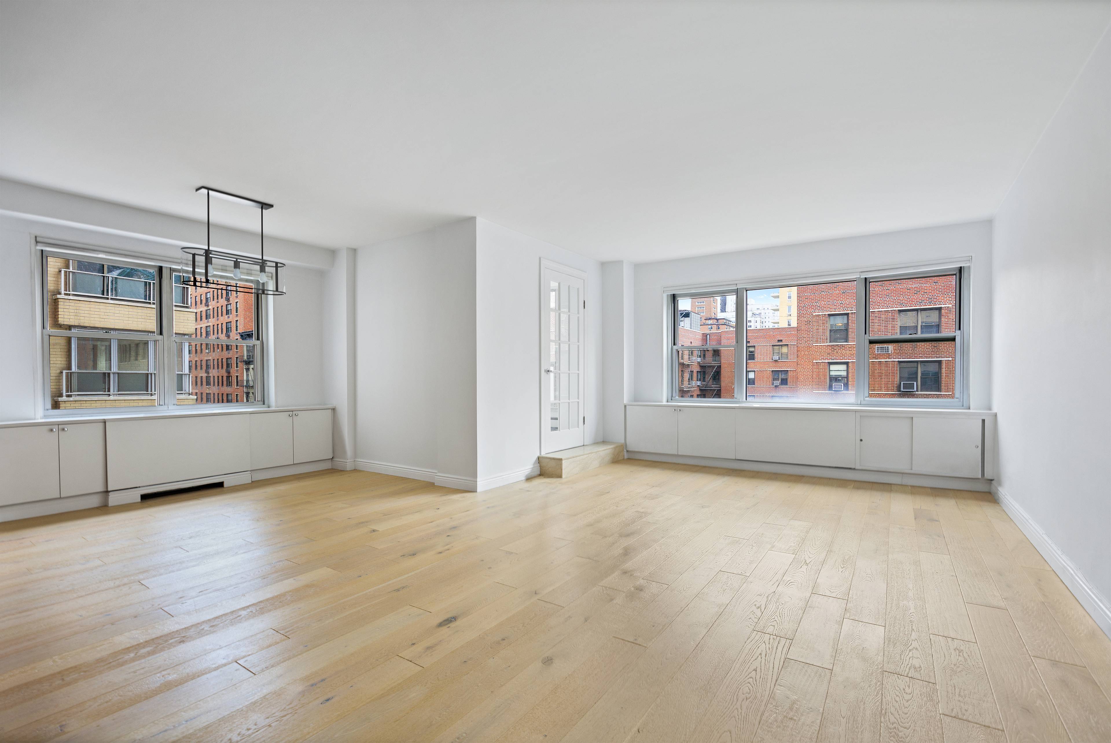 Fantastic sun drenched grand scale 1 bedroom, 1 bathroom home convertible to 2 beds 2 full bathrooms located in Greenwich Village's coveted Brevoort East.