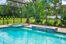 Paver Deck, Screened, Salt Water Pool and Spa, Both Gas Heated, Water and Fire Feature