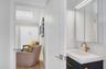The Casita half bath is just off the main room