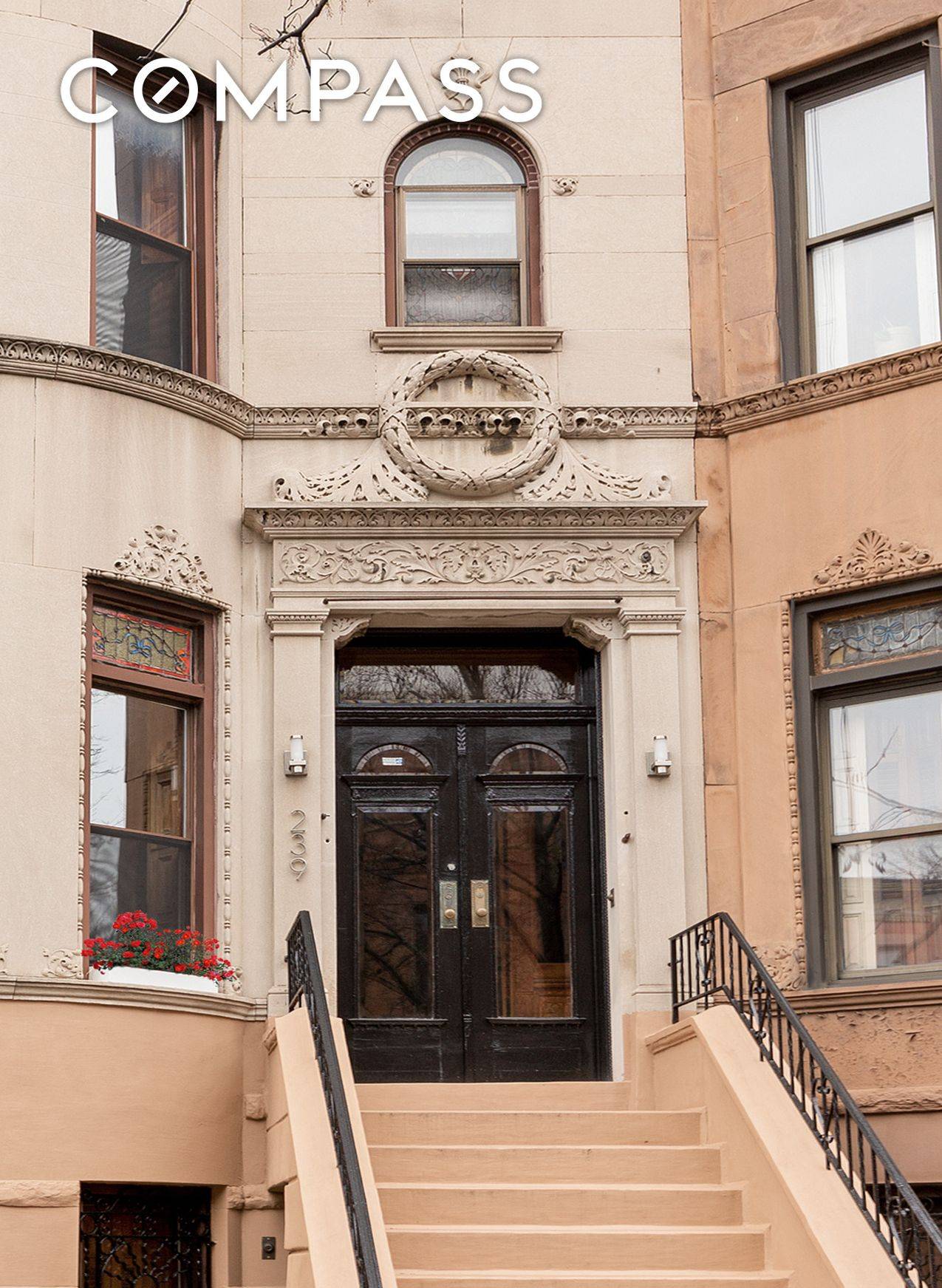 239 Stuyvesant Avenue is a grand, triple parlor, four story, barrel fronted limestone with abundant original architectural detail located in prime Stuyvesant Heights.