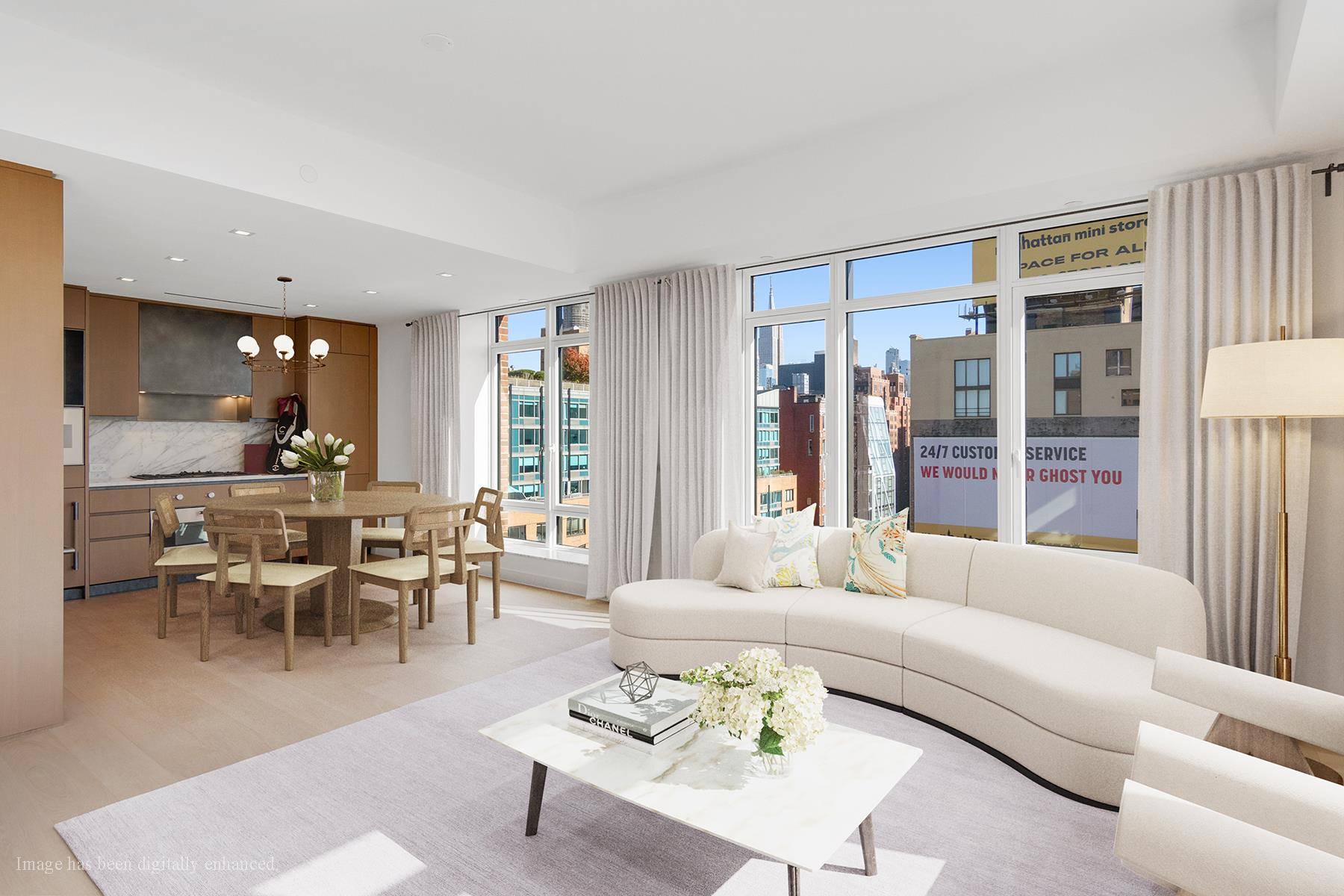 First time on the market Luxury Rental Residence 14DEWonderful opportunity to live in a brand new, full service, luxurious condominium, The Cortland, designed by renowned architectural icons Robert A.