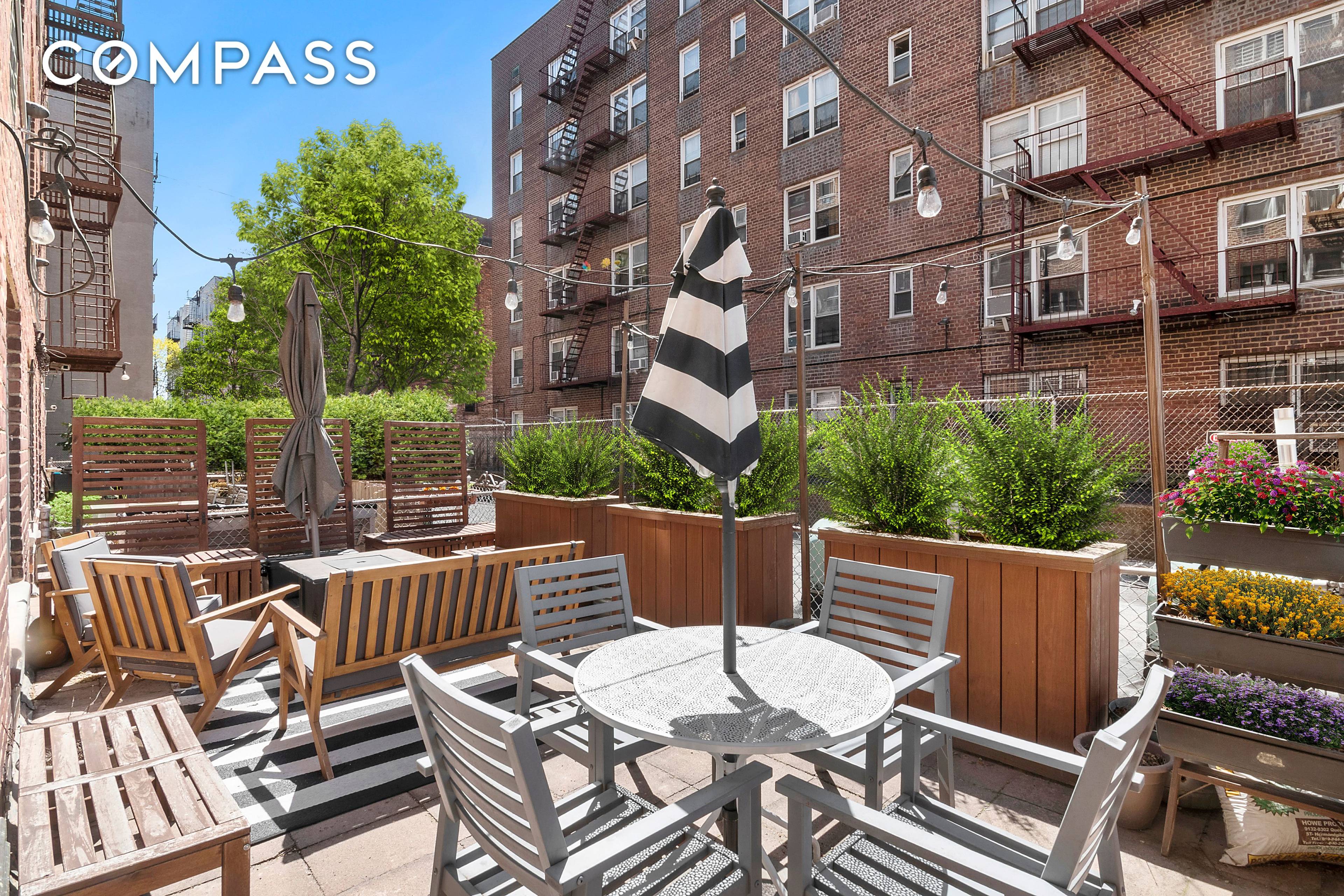 Get ready for summer in this chic, renovated one bed, one bath with a private terrace big enough for multiple seating areas and plantings, too.