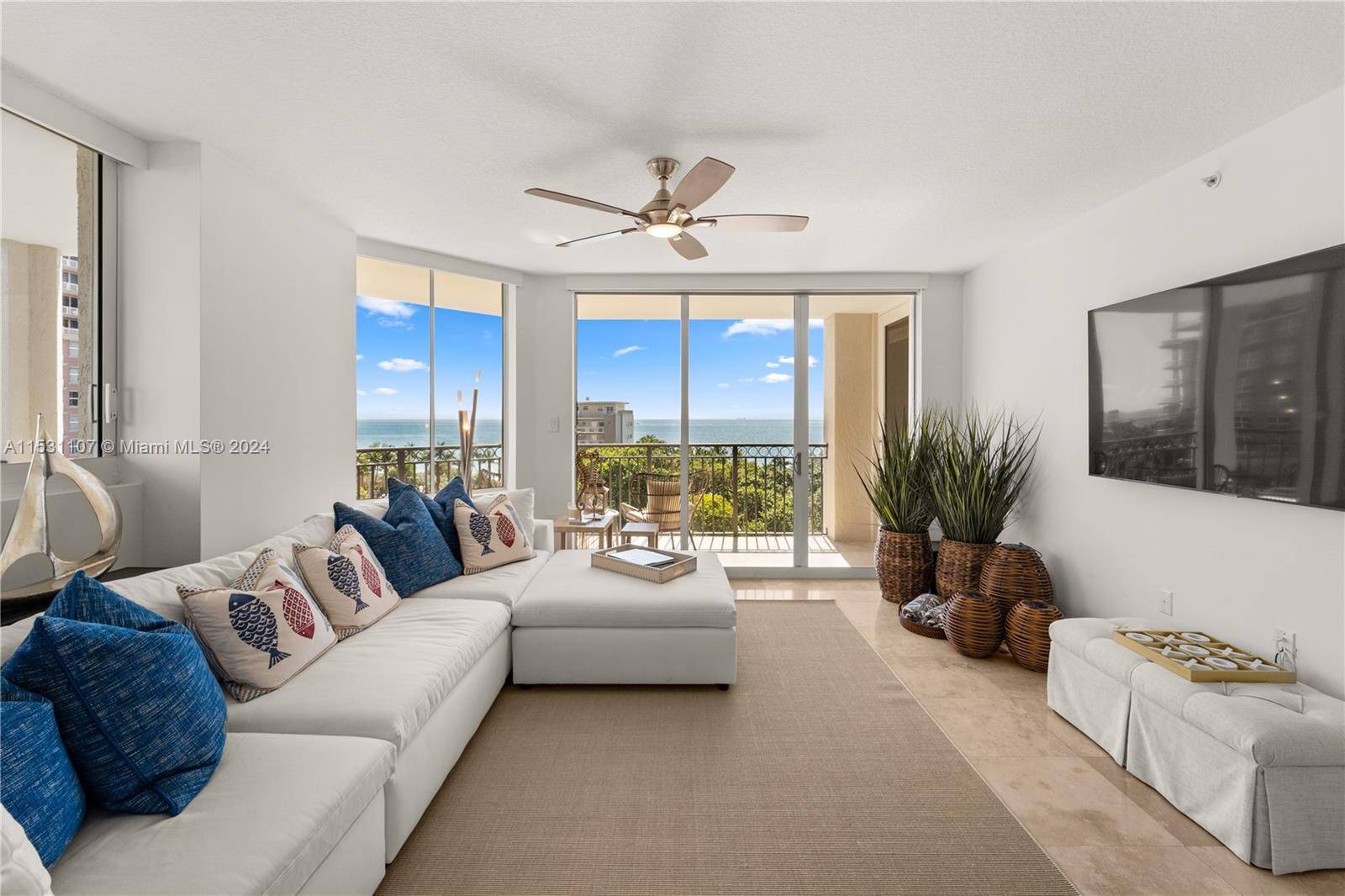 Discover the epitome of luxurious living in this stunning 3 bedroom 3 Bathroom residence with a desirable northeast exposure, boasting breathtaking ocean views.