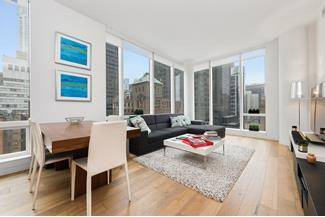 Gorgeous 1 Bedroom 1 Bathroom corner unit with tons of sunlight funneling in through large floor to ceiling windows.