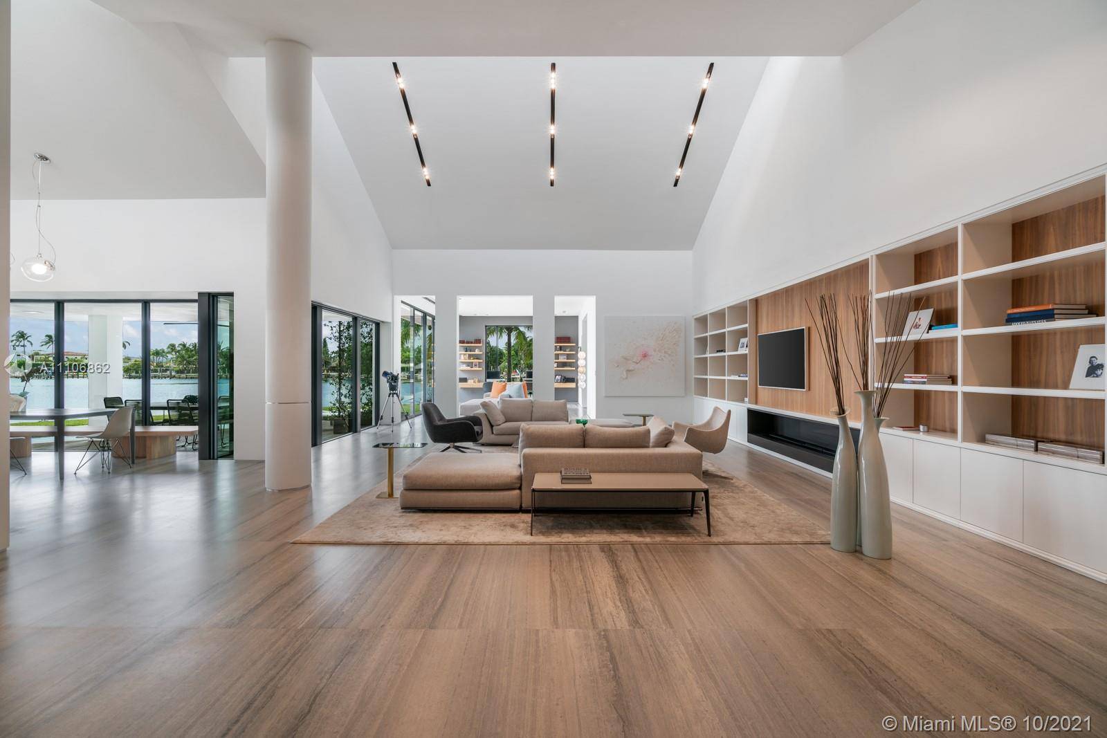 Contemporary Miami Beach tropical home oasis centrally located on guard gated Biscayne Point.