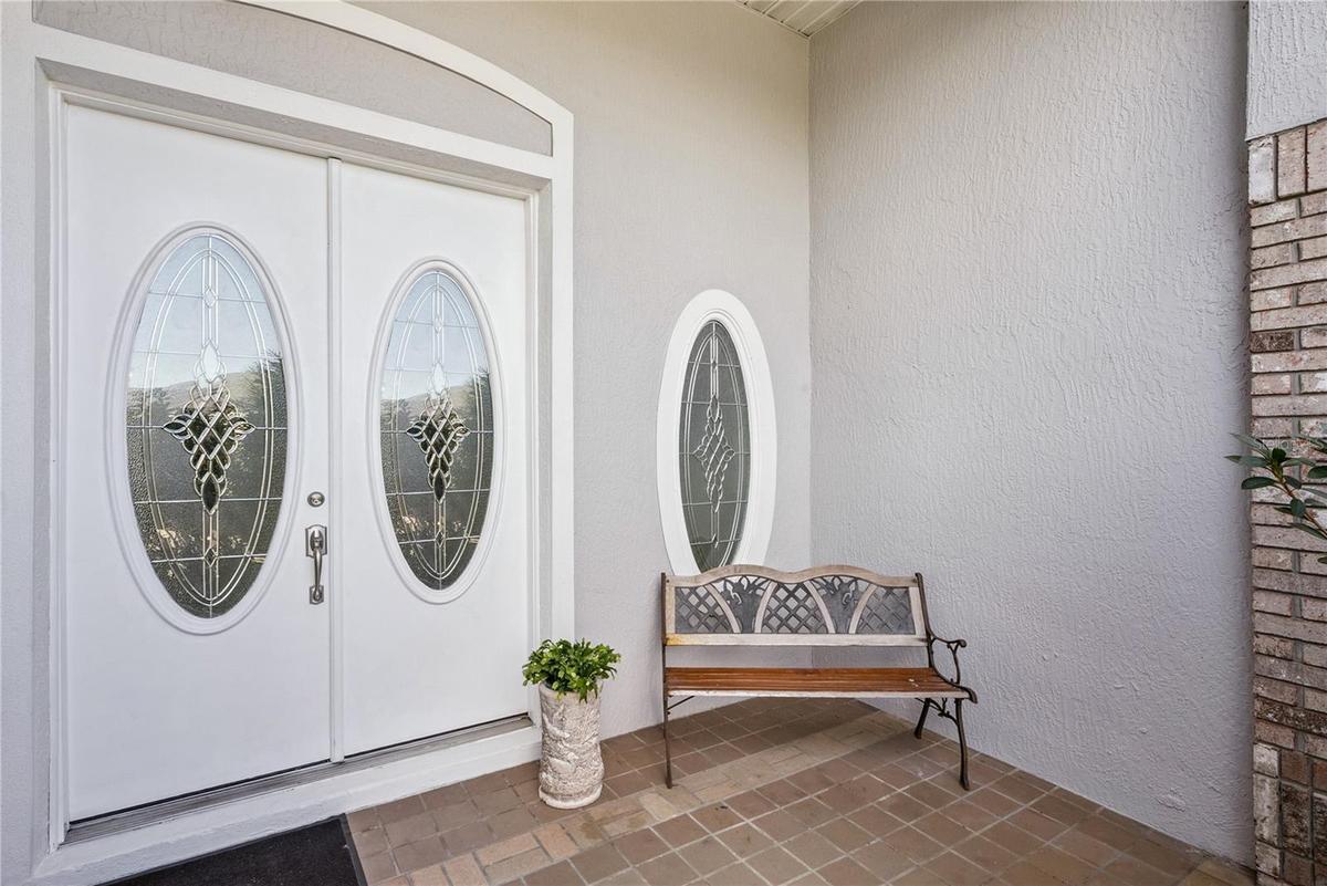 Inviting entryway with French doors