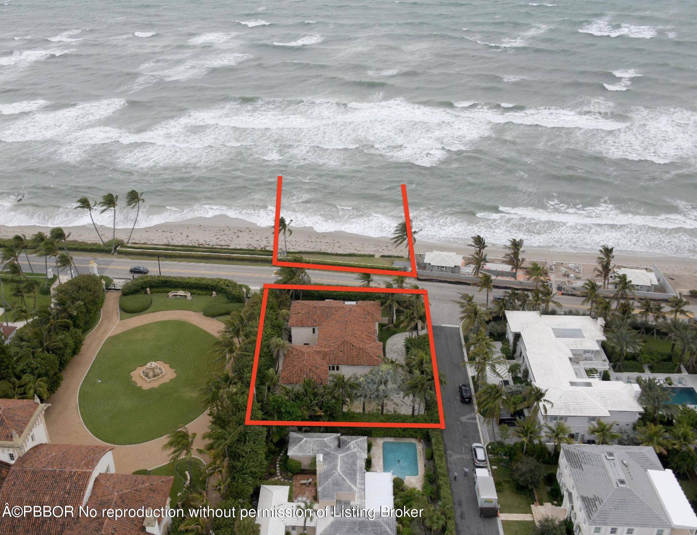 Oceanfront home well located in Palm Beach's coveted Estate Section.