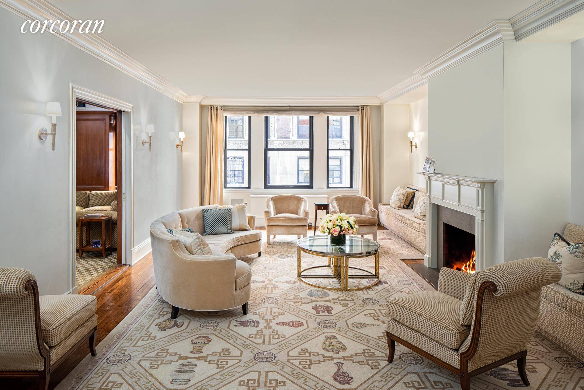 This mint prewar Park Avenue residence has five bedrooms and five renovated full bathrooms, and is located in one of Carnegie Hill's premier co operatives designed by Emery Roth.