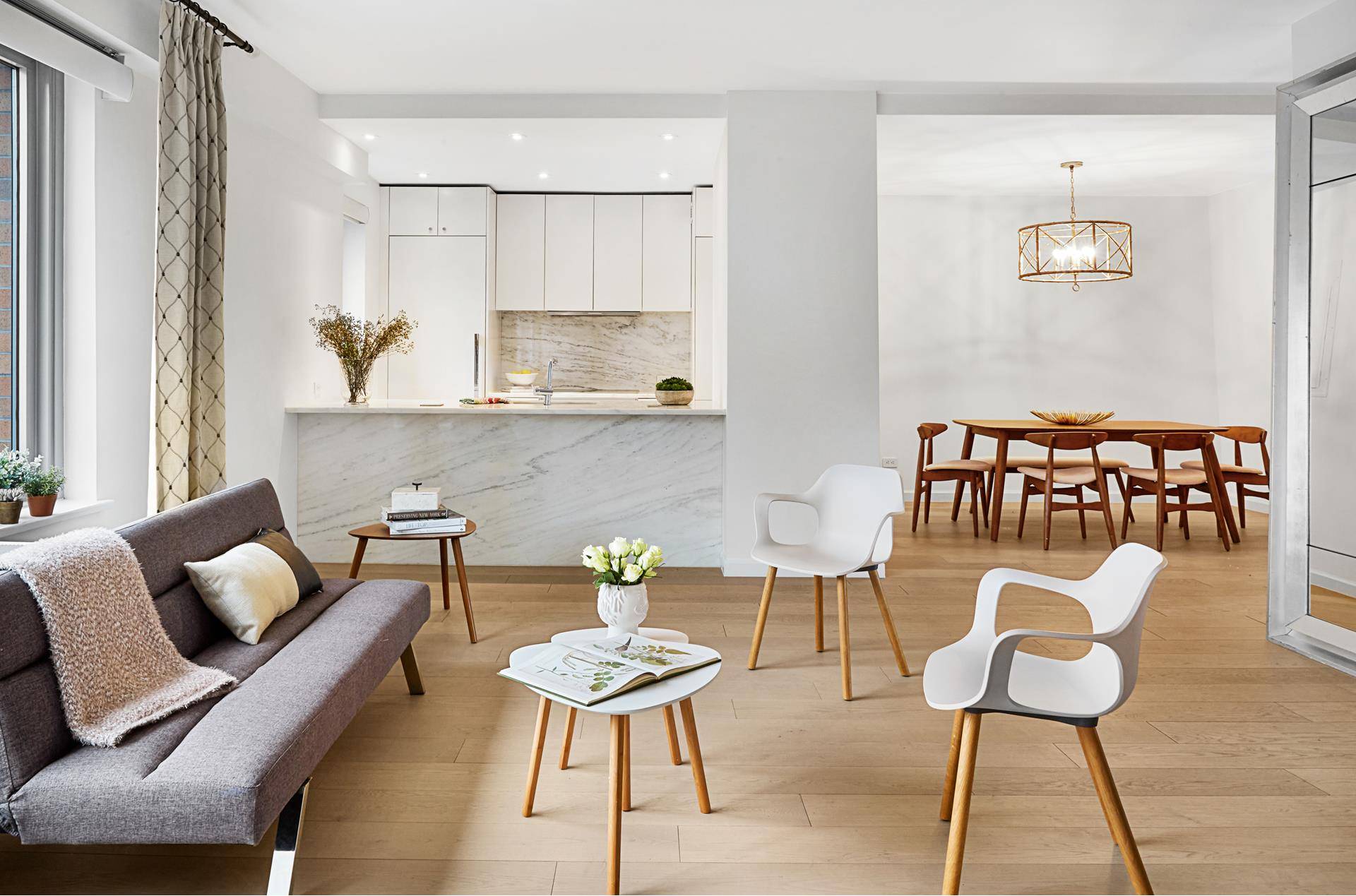 Welcome home to this tasteful and stylish 1, 145sf one bedroom, 1.