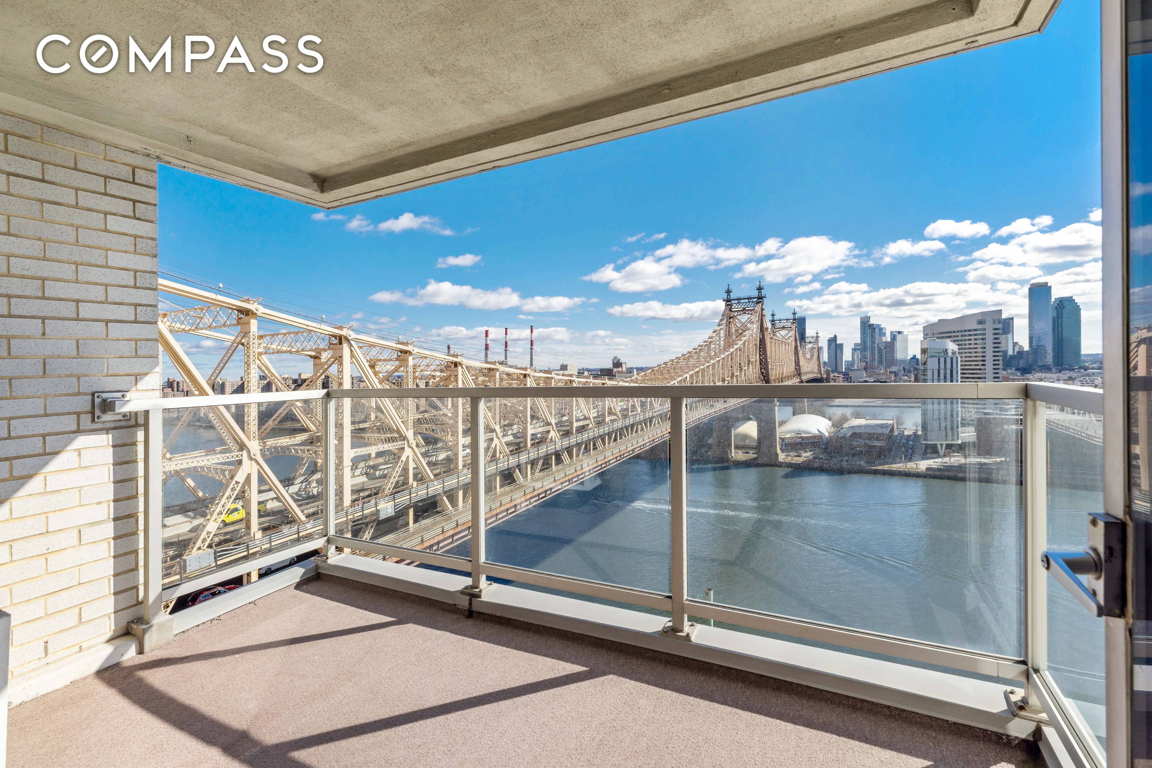 Make jaw dropping bridge and river views your daily backdrop in this extraordinary three bedroom, three bathroom home with private outdoor space in a revered Sutton Place cooperative.