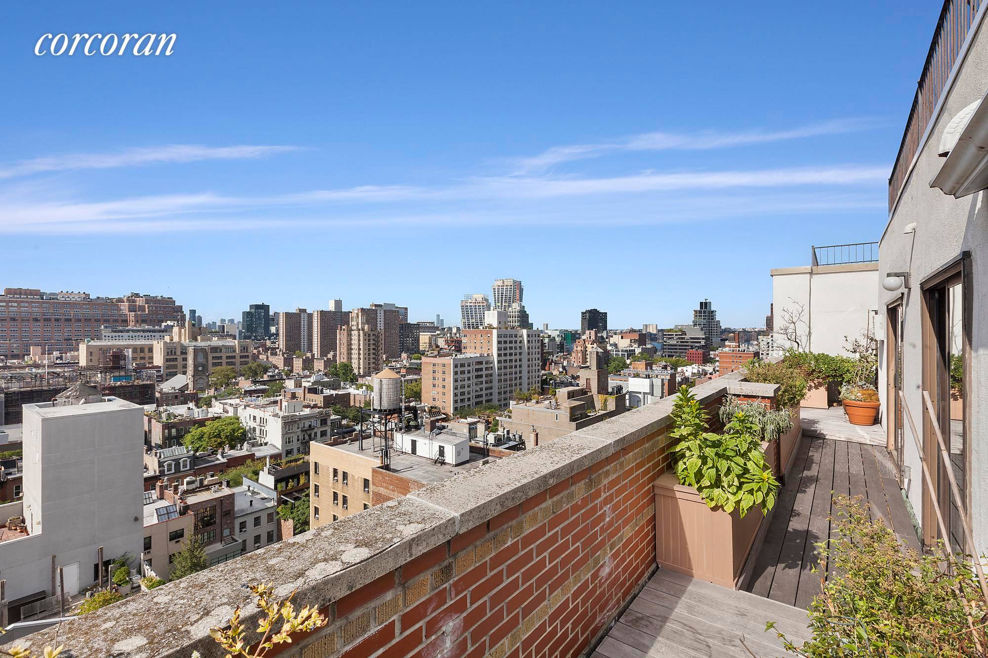 Spectacular views, beautiful light and an enchanting 288 SF wrap around terrace with 3 exposures define why PH2 at 315 W 23rd is a very special and iconic NYC home.