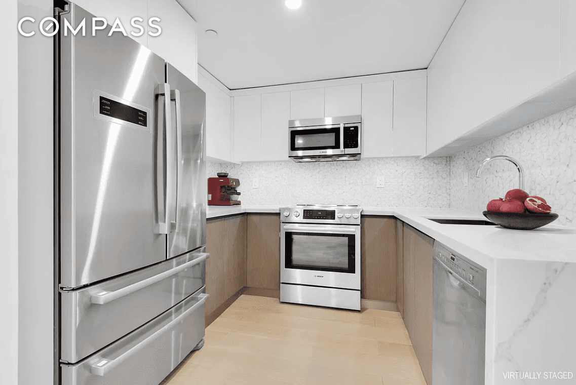 Apartment 8C is a sleek and spacious 1 bedroom, 1 bathroom with a large, open galley kitchen, room for a 6 8 seat dining table and a living space with ...