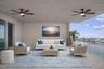 Virtually staged, this balcony is approx 10'x30' less wide, much longer