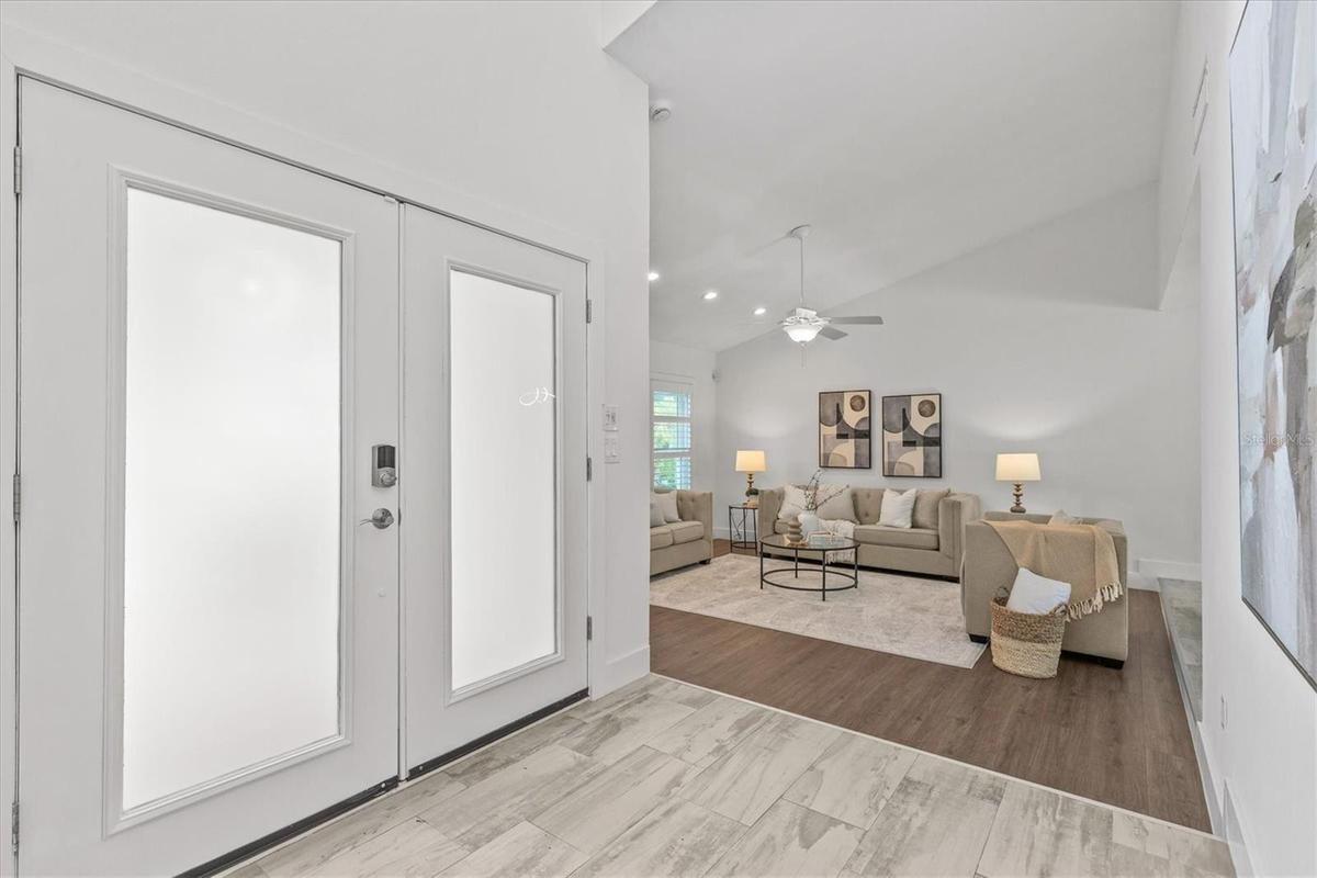 Entry looking into living room
