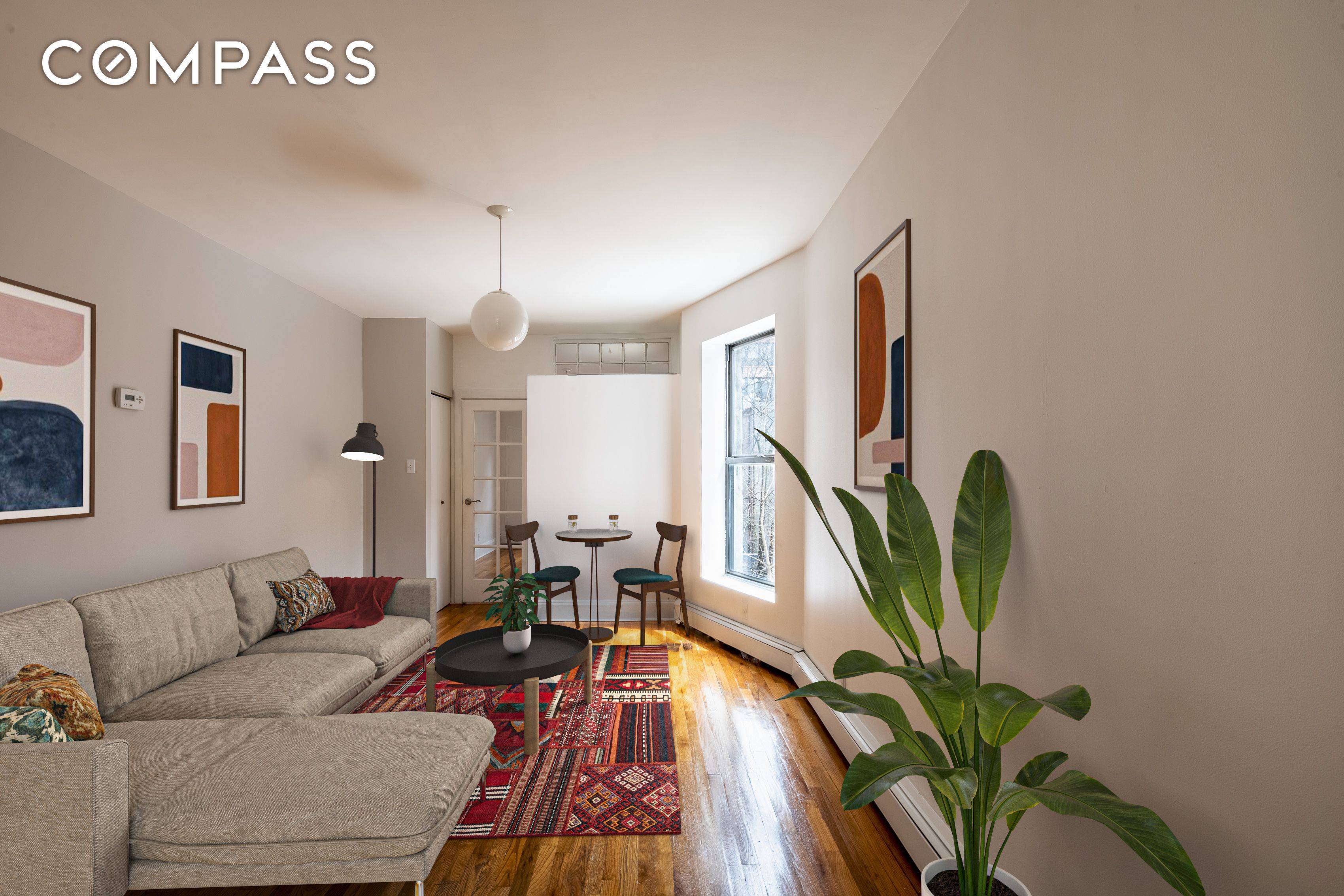 Located on the border of Clinton Hill and Bed Stuy, this two bedroom, cooperative apartment is bathed in natural light from its three exposures South, East and West.