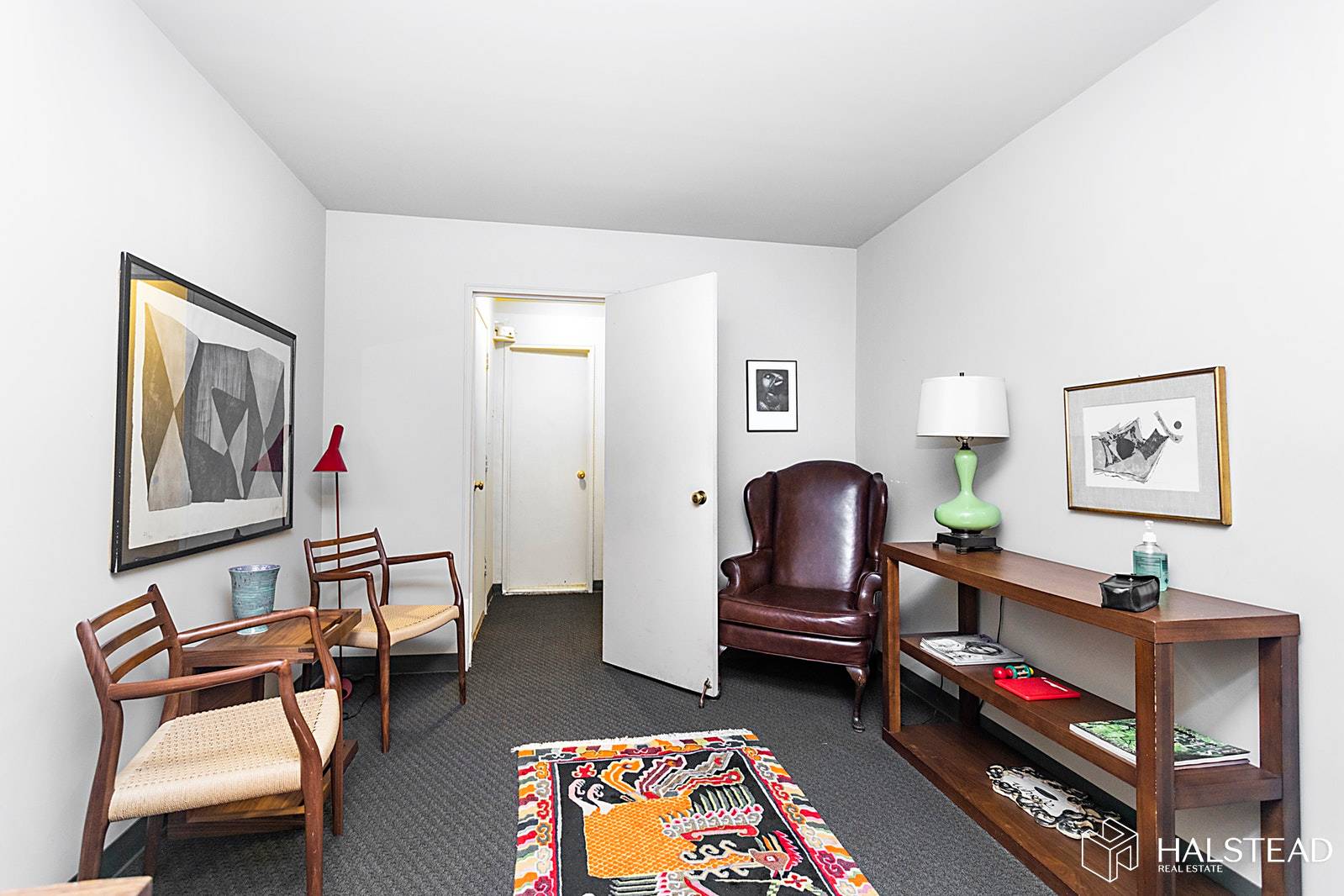 On Park Ave, with beautiful concierge lobby entrance, there is a two room psych office for sale.