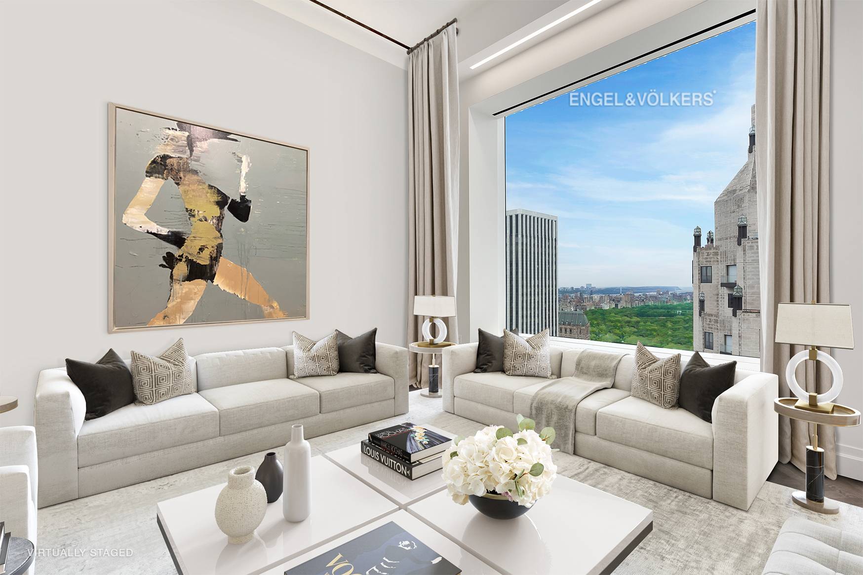 Overlooking Central Park from the 50th floor of the iconic 432 Park Avenue, this 1, 789 square foot 166 square meter two bedroom, two bathroom residence features soaring 12' 6a ...