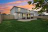 Virtually Staged Back Yard-grass & twilight