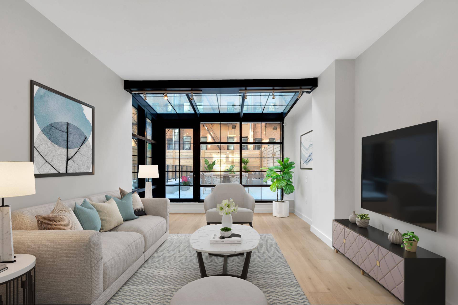The Garden unit in the Marx Condominium offers 2, 025 square foot of space in an extremely flexible duplex layout.