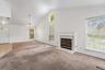 With wood burning fireplace.