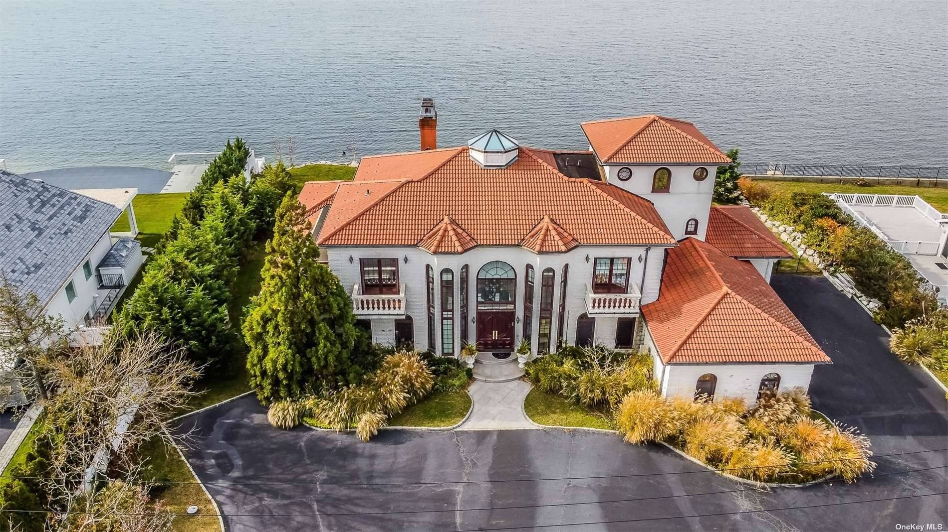 This Is A Must see Custom Built Elegant And Exceptional Lifestyle Awaits At This Dazzling Mediterranean Waterfront Gem, Own A Slice Of Paradise On Long Island Sound With 180 Degree ...