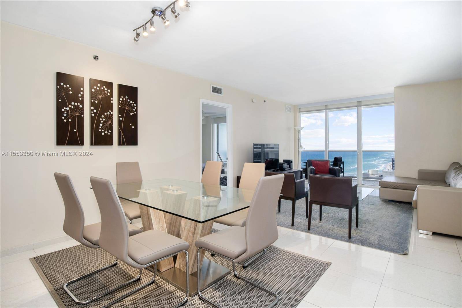 This stunningly fully furnished unit boasts breathtaking ocean and Intracoastal views.