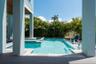 Private luxury pool with sun shelf and spa