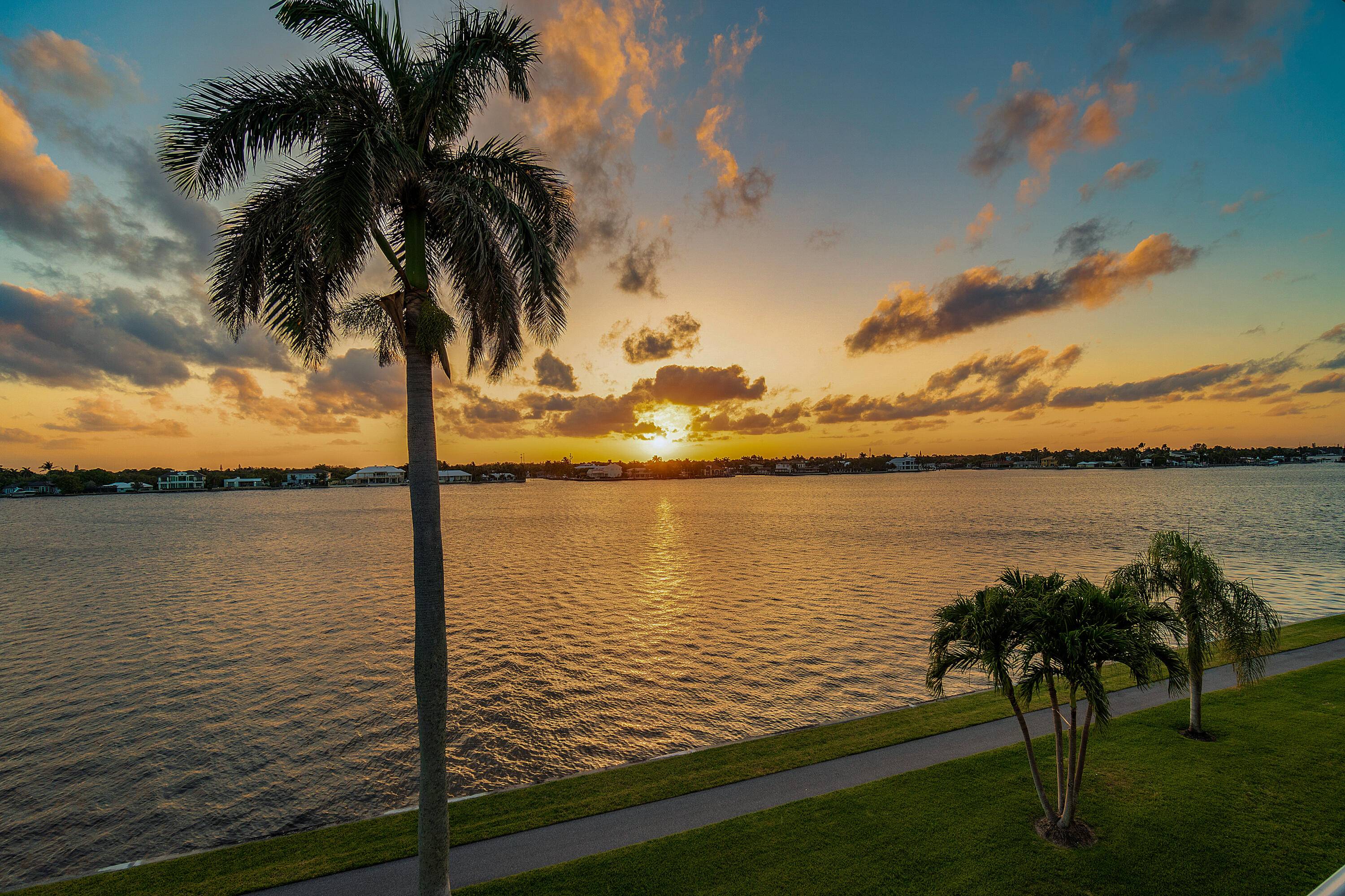 Spectacular Direct West Intracoastal views from this tastefully renovated apartment with 9 ft ceilings on Ibis Isle.