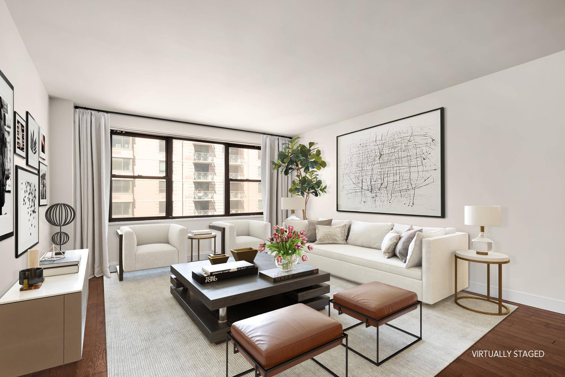 As you relax at night reading a book or watching a game, you will enjoy views of the Empire State Building from your living room and bedroom in this spacious ...