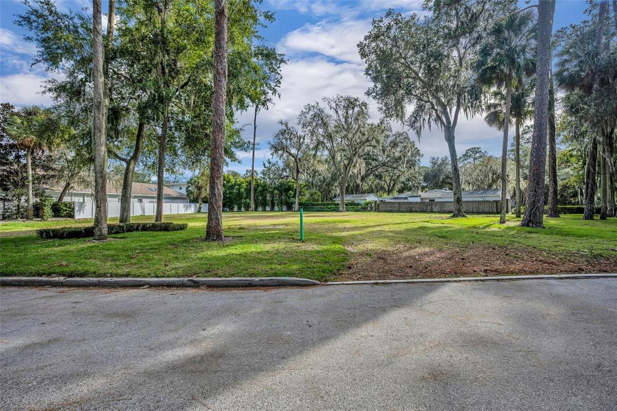 Circular driveway cut on the curb