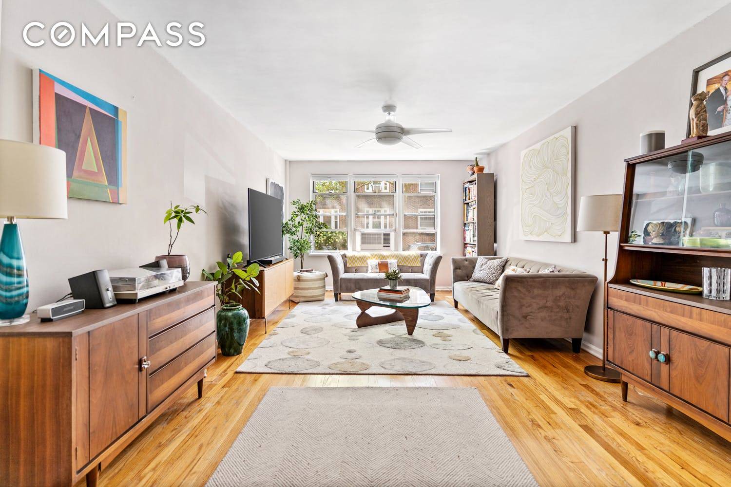 Old world charm meets updated interiors in this beautifully renovated two bedroom, one bathroom featuring designer finishes and partial garden views at The Monroe, a stately Jackson Heights cooperative.