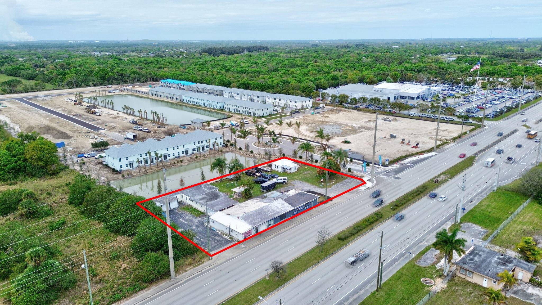 Fantastic opportunity to purchase this commercial property on US 1 in desirable southern Fort Pierce which is surrounded by car dealerships and brand new housing development.