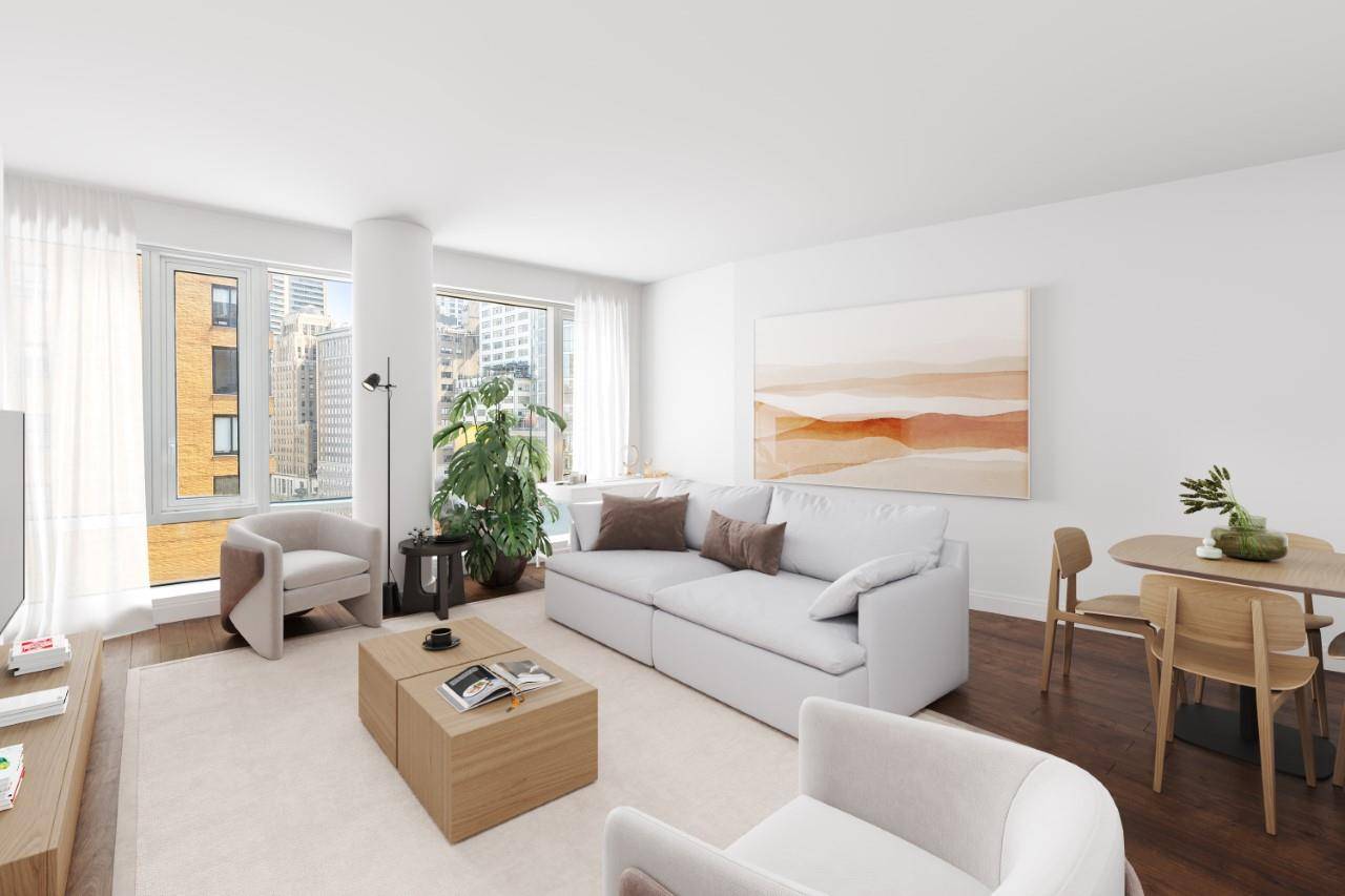 Welcome home to this sun soaked oversized 1 BD 1 BA in prime Battery Park City at one one the most sought after full service condo buildings, the Visionaire.