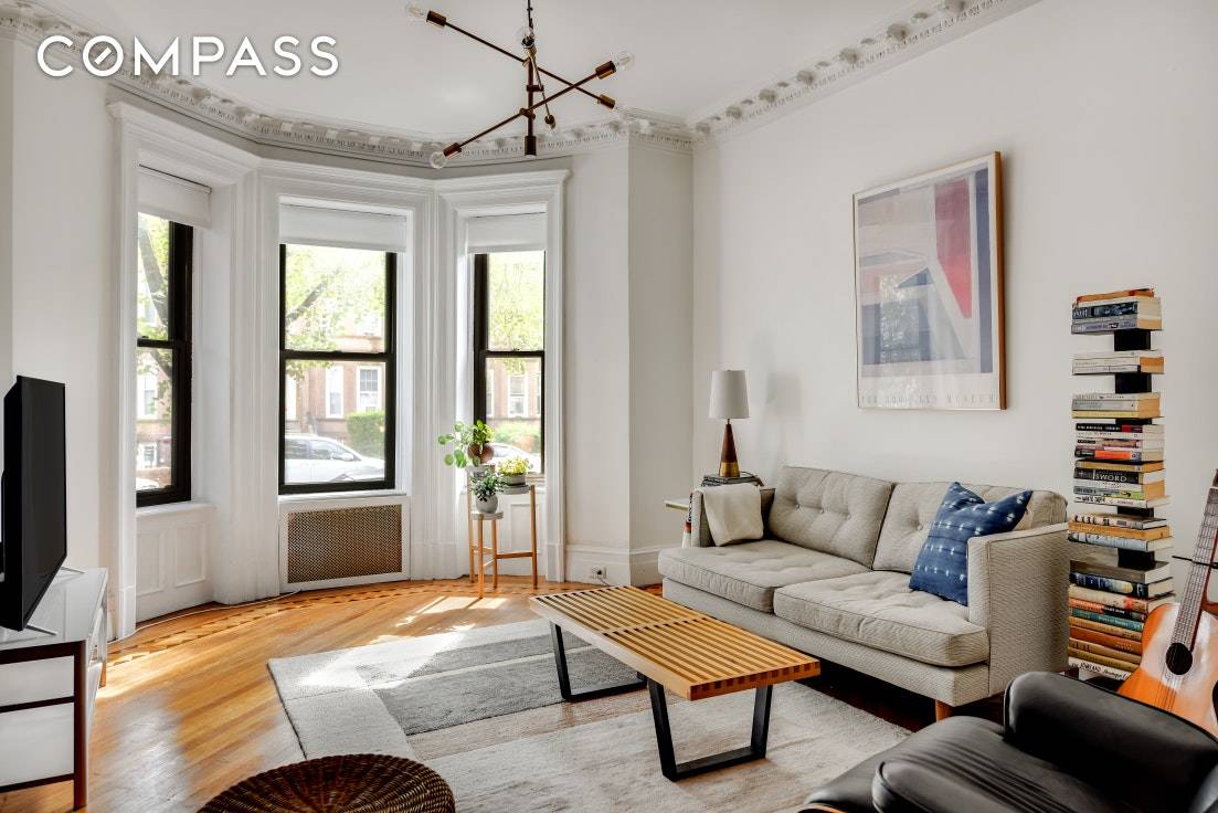 This classic single family brownstone is located on a quintessential tree lined street that has won the Greenest Block in Brooklyn several times.