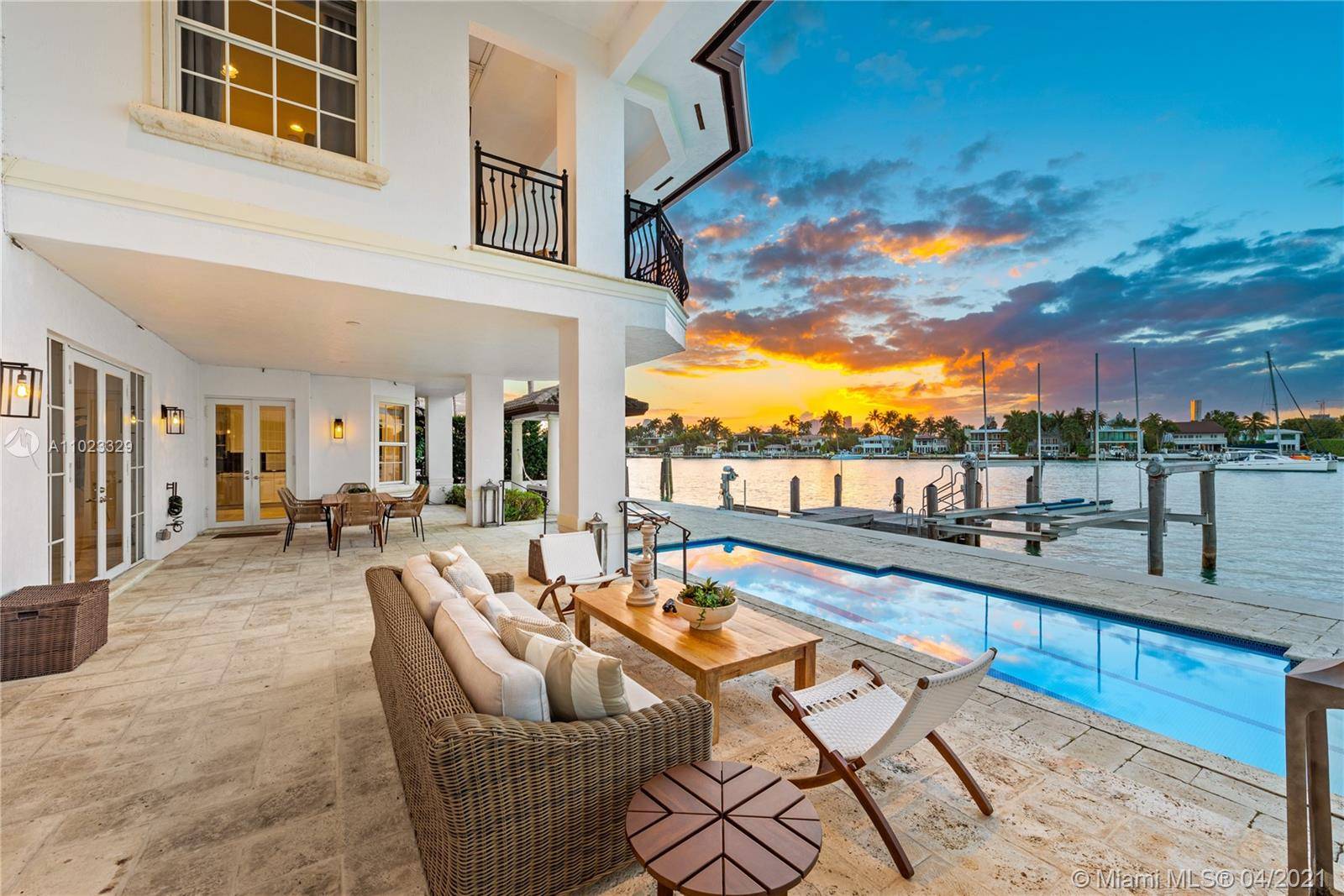 Opportunity to rent this beautiful Mediterranean waterfront home located on NorthWest tip of Rivo Alto island with amazing sunset views, walking distance to Standard Hotel, Sunset Harbor shops and restaurants.