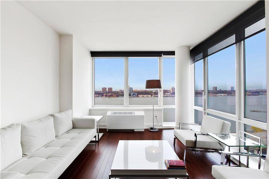 This two bedroom, two and a half bath plus office features expansive Hudson River views.