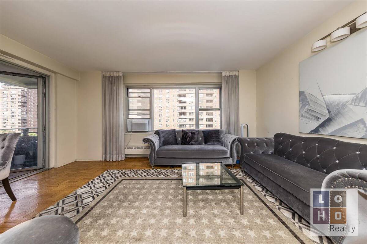 Large 2 bedroom apartment with private balcony featuring beautiful overlooking the co ops manicured private park, as well as parts of the East River.