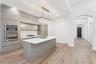 There is custom cabinetry throughout.
