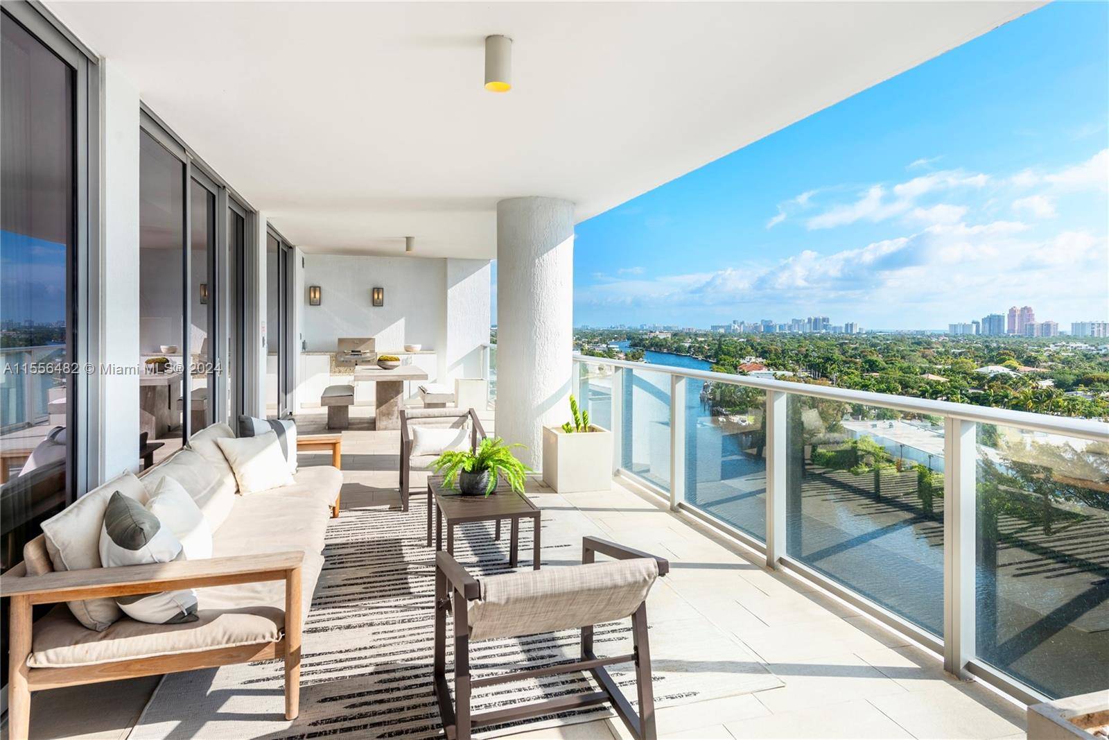 High Floor RIVA Residence Offers Stunning Ocean, Intracoastal, Park River Views from Every Room Private Terrace w Summer Kitchen for the Perfect Indoor Outdoor Lifestyle.