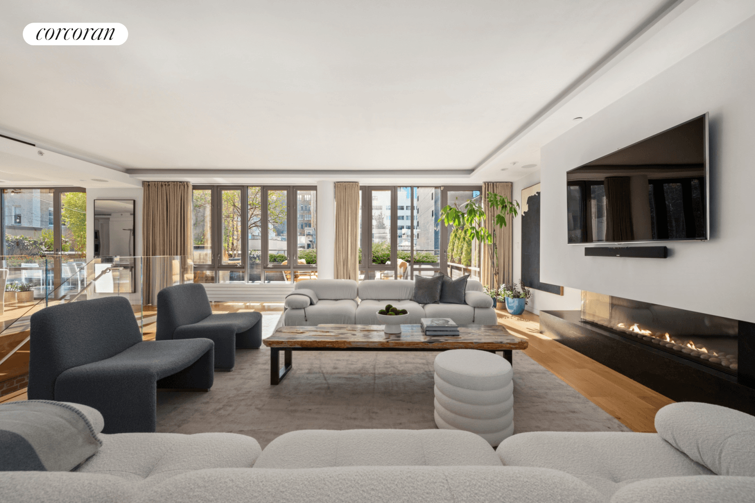 Townhouse proportions meet condominium appeal in this spectacular five bedroom, five and a half bathroom penthouse duplex featuring sun drenched living spaces, a 51 foot wide south facing private terrace, ...