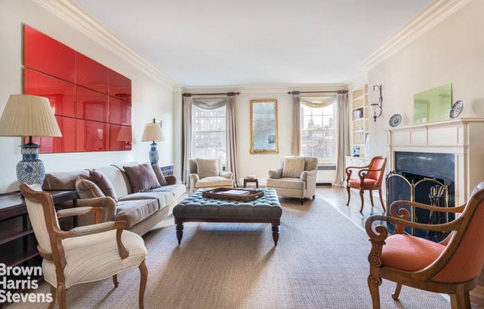 Flooded with south and west sunlight, this corner apartment has an exceptionally gracious layout and gorgeous original details.