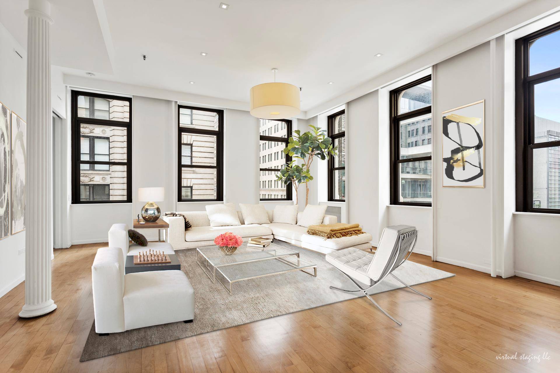 True Tribeca Loft. This gorgeous and spacious two bedroom, two bathroom full floor loft has been meticulously renovated with no detail overlooked.