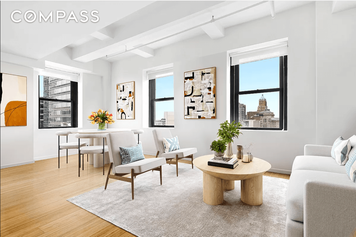 Filled with beautiful natural light, this bright and spacious corner loft is the perfect canvas to create your ideal one bedroom, one bath home.