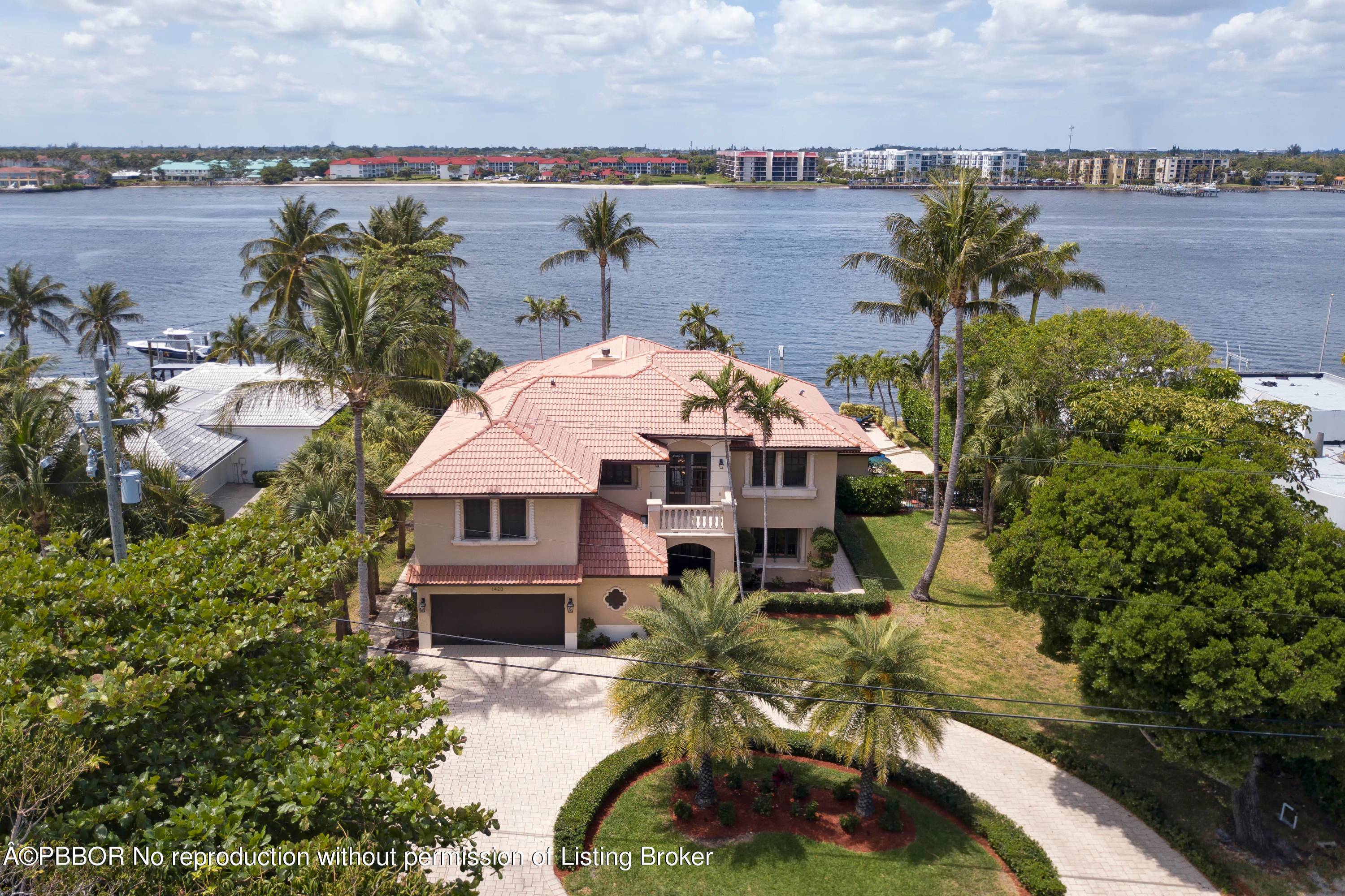 106 feet of direct intracoastal, west facing home located on secluded Hypoluxo Island.