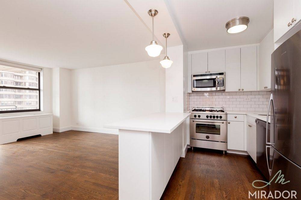 Beautifully renovated south facing 1 bedroom with a private balcony on the 15th floor of New York Tower.