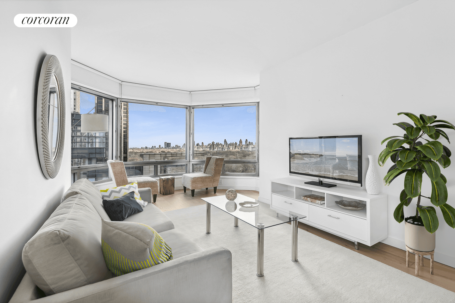 Experience breathtaking Central Park and Columbus Circle views from this gorgeous one bedroom at 301 West 57th Street, 14A.