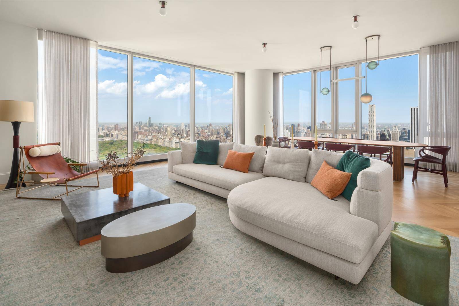 Experience breathtaking, unobstructed views of Central Park and Midtown from this meticulously designed three bedroom, three and a half bathroom residence.