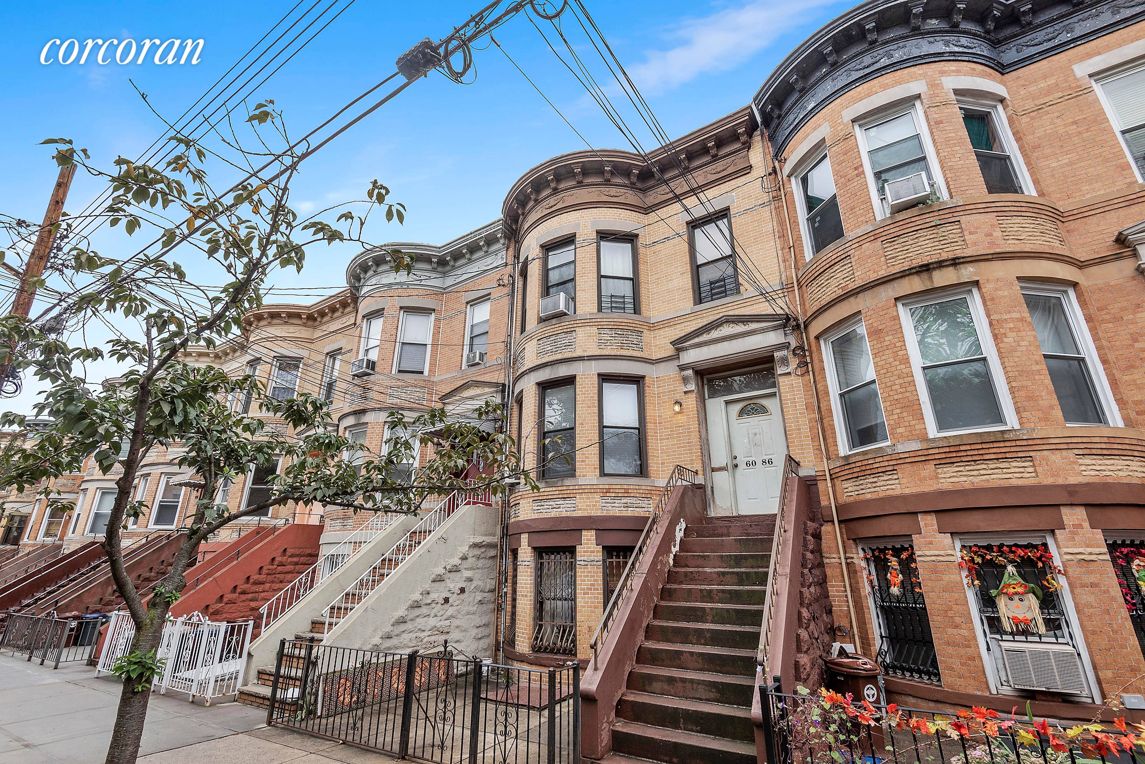 Come check out this charming, 3 family brick townhouse in Ridgewood with large apartments and high ceilings.
