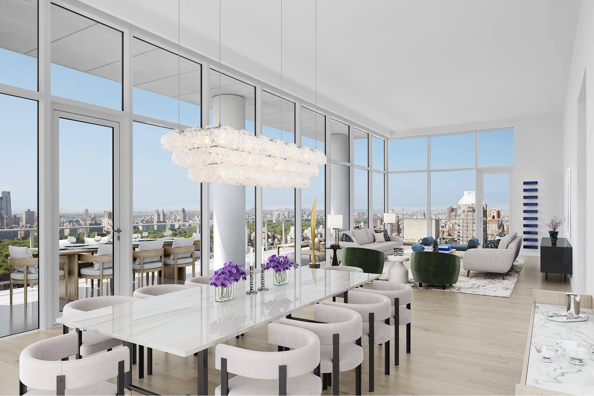 Introducing Penthouse 32, an unparalleled, three bedroom, three and a half bath full floor residence with 14' finished ceilings, and 148 linear feet of continuous terrace with 360 degree views ...