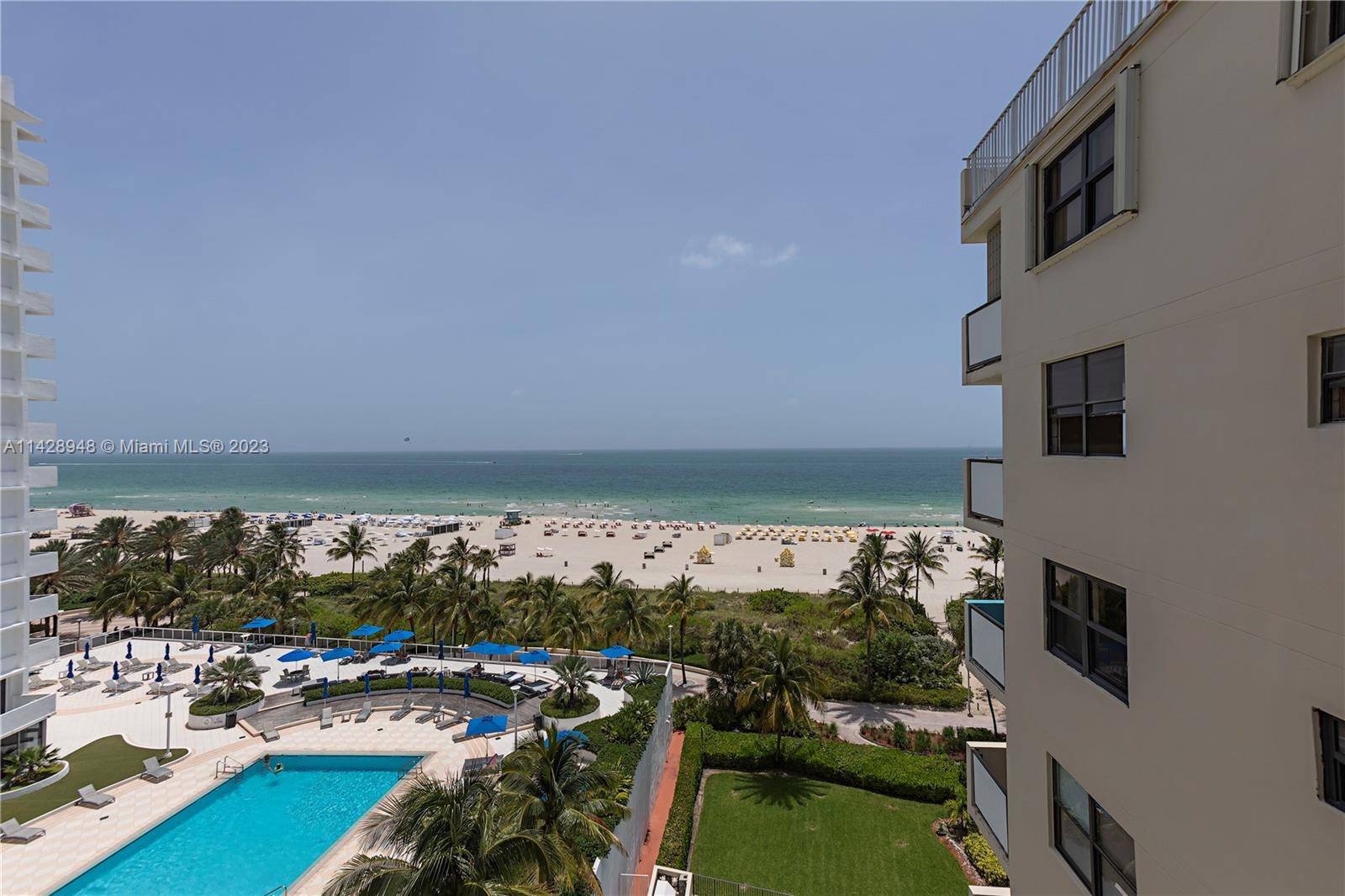 Breathtaking views from this direct oceanfront 2 bed 2 bath and a den at The Georgian Condominium in world famous Miami Beach.